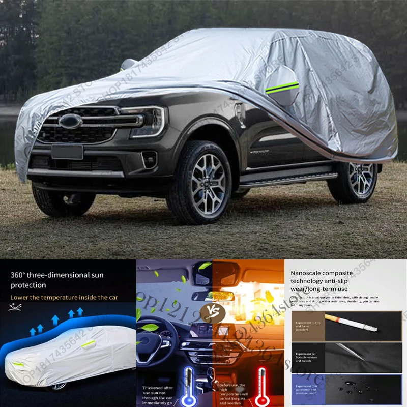 Volledige autohoes compatibel met Ford Everest 2023-2025 Next-Gen, all-weather bescherming tegen zon, regen, UV, stof, voor buiten en binnen.