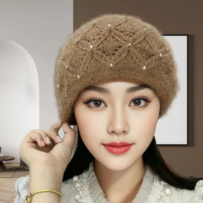 Women Winter Hat High Elasticity Streetwear Warm Anti-shrink Women Winter Cap Women For Holiday