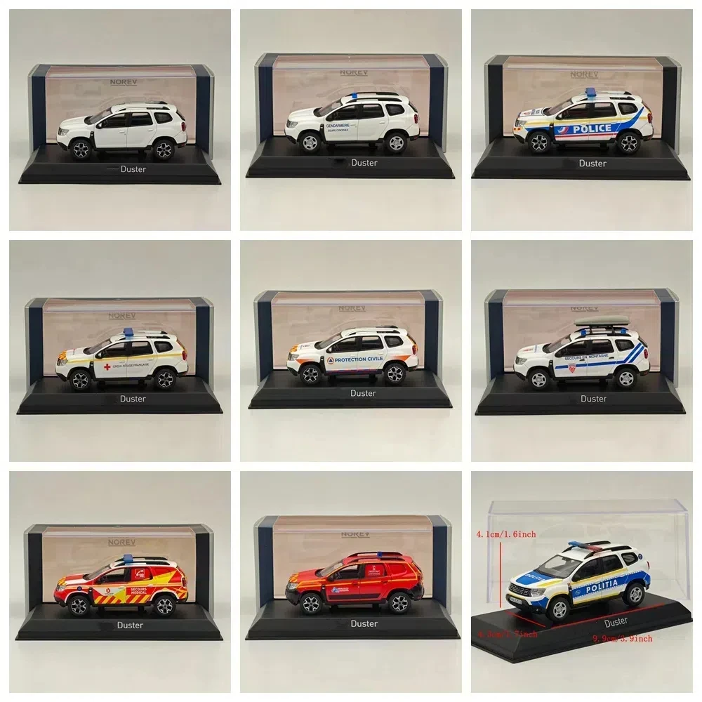 Norev 1/43 for Duster Gendarmerie & Police & Ambulance & Secouristes & Pompiers & Firefighters Diecast Models Car Collection