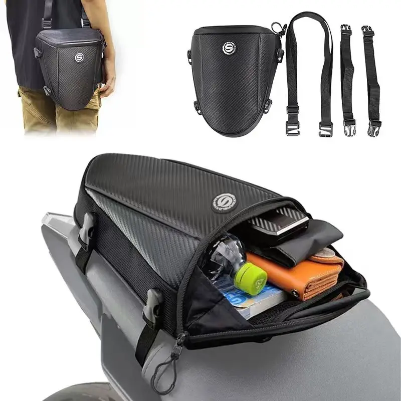 New Motorcycle Back Seat Pack Riding Gears Tail Bag Multifunctional Crossbody Bag Chest Front Package With Waterproof Rain Cover