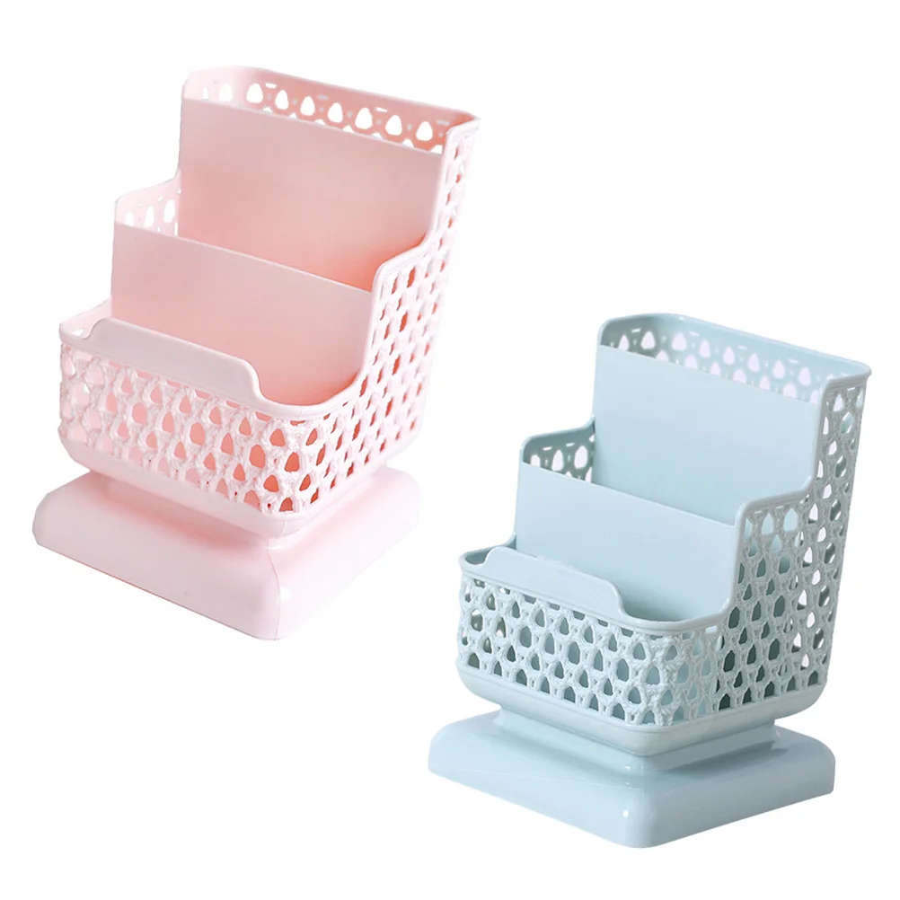 

2Pcs Desktop Storage Basket Large Capacity Home Kitchen Study Dormitory ganizer Box Practical Simple Design Plastic Pen