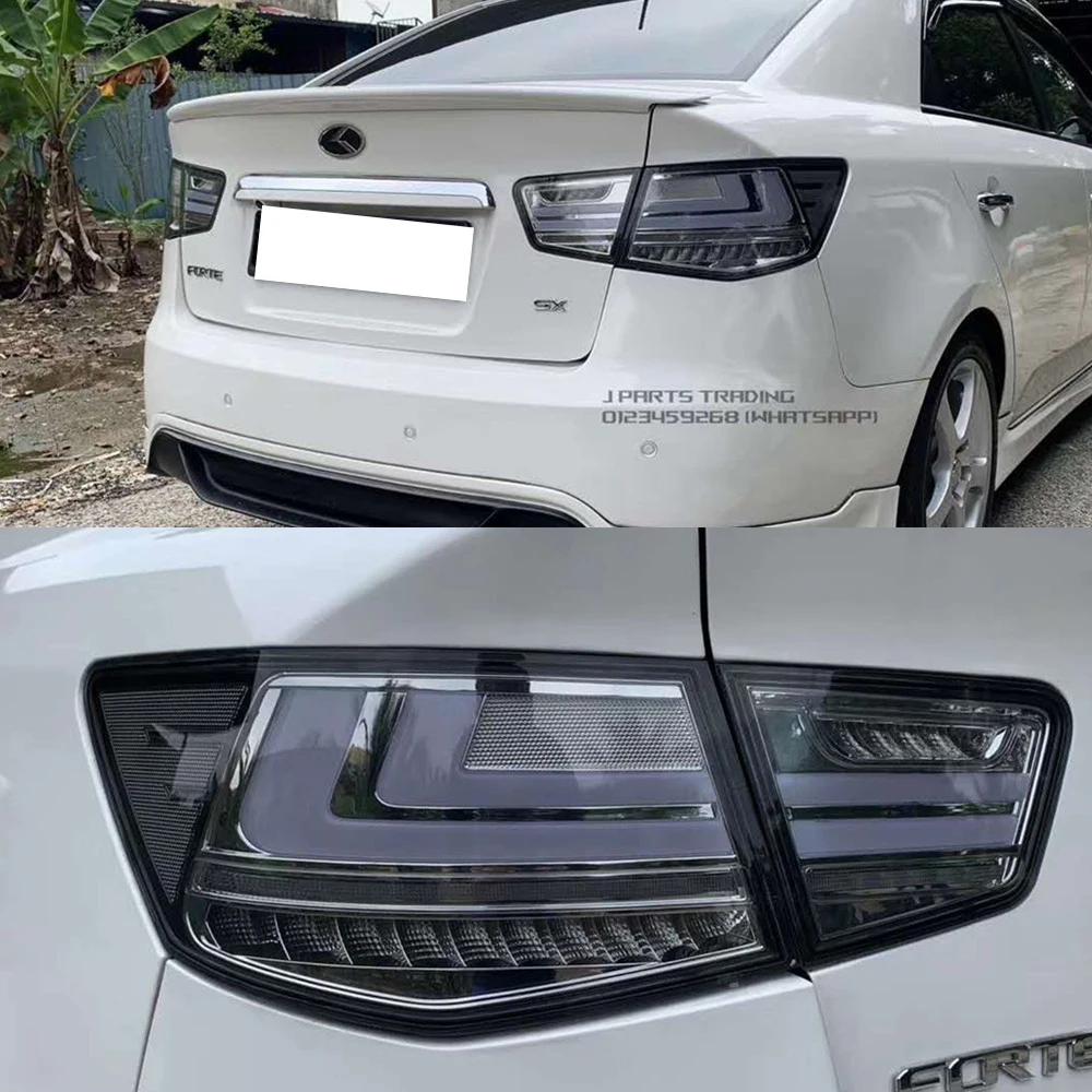 Пара светодиодных задних фонарей для Kia Forte 2009-2012 DRL Противотуманный задний тормозной сигнал поворота Plug and Play Автомобильный задний фонарь в сборе