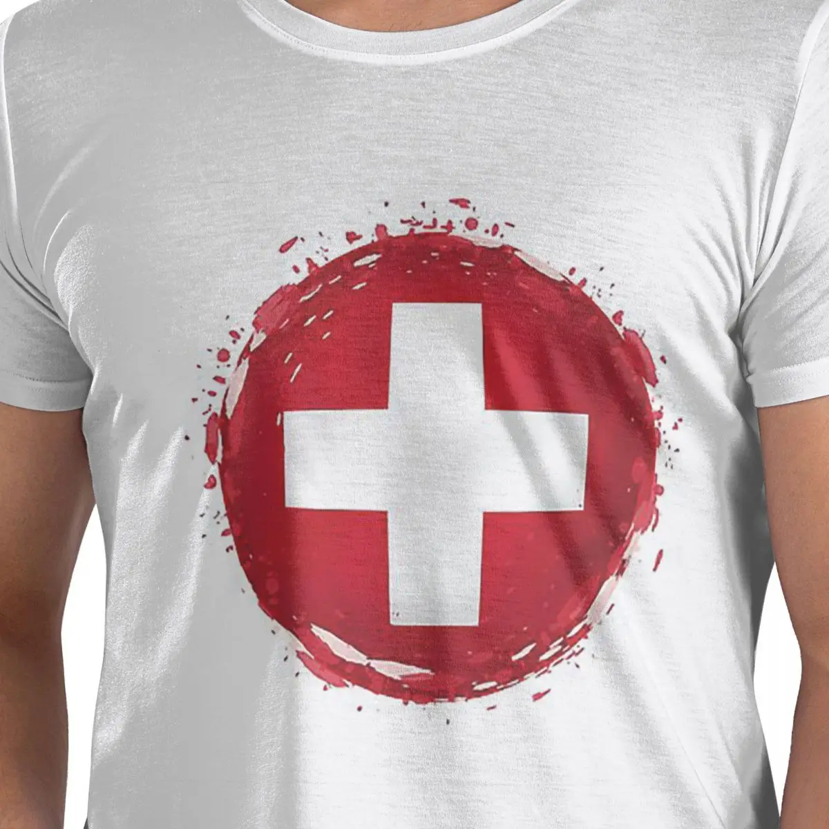 

Футболка из 100% хлопка с флагом Швейцарии, мужские модные футболки, мужские футболки с круглым вырезом и коротким рукавом, S-6XL