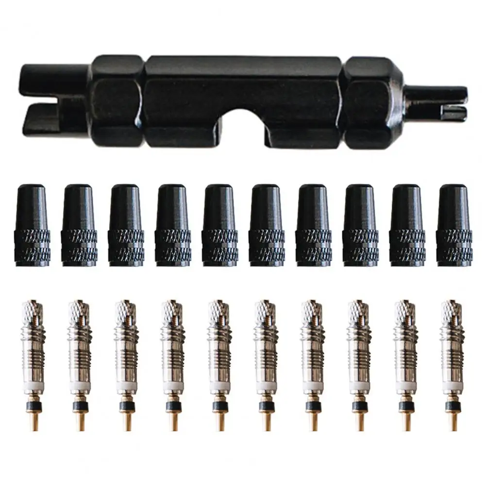 Presta Valve Core Kit Rustproof Corrosion Resistant Performance Universally Bicycle Removable Presta Valve Cores Caps Set