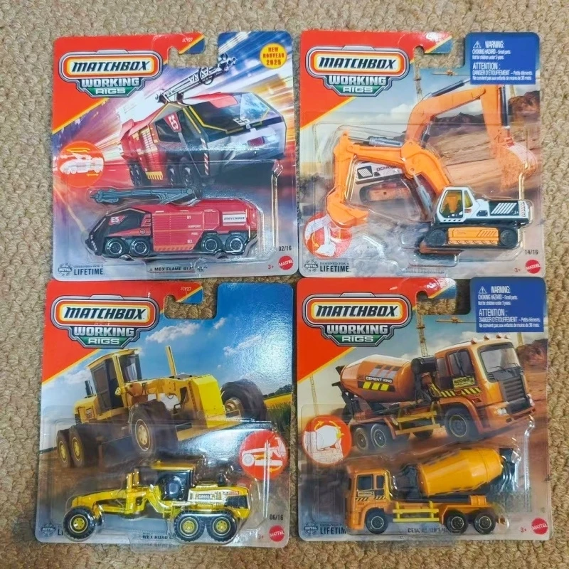 

Подлинный Mattel Matchbox, настоящие рабочие установки, 2025, металлическая модель автомобиля, грузовика, спасательная конструкция, масштаб 1:64, литой под давлением сплав, игрушка-автомобиль JCY27