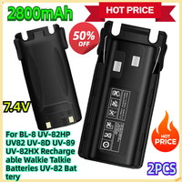 For BL-8 UV-82HP UV82 UV-8D UV-89 UV-82HX Rechargeable Walkie Talkie Batteries UV-82 Battery 7.4V 2800mAh 2PCS