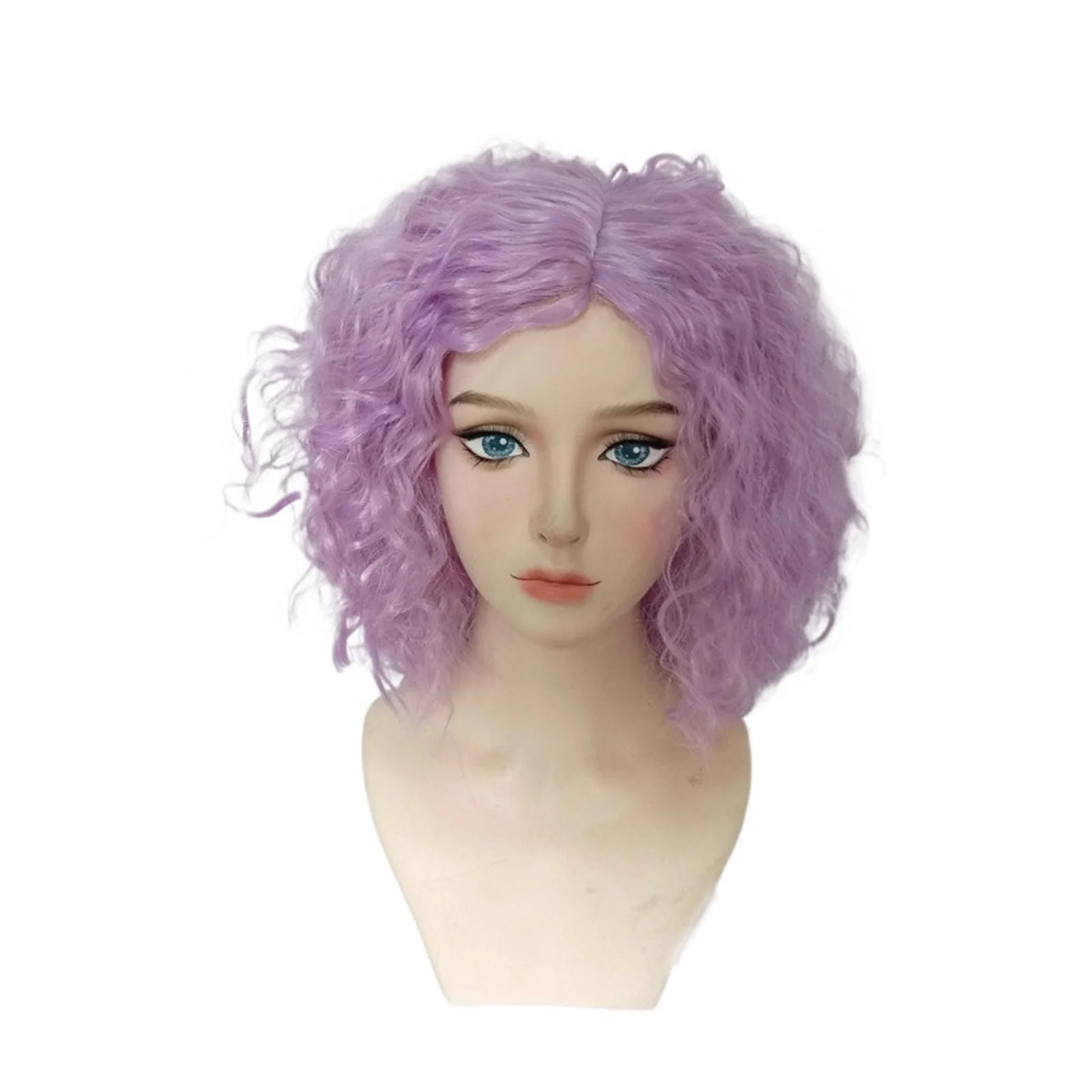 Clawdeen Wolf Cosplay Wig Short Curly Purple Bobo Hair Props Movie Woman Performance Halloween Christmas Carnival Costumes Props