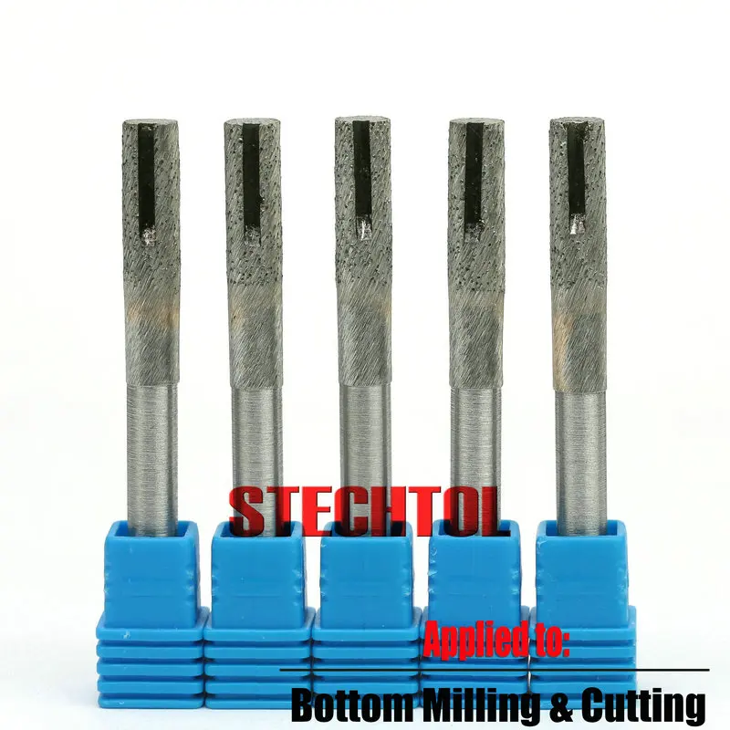 6–16 mm flaches Ende, gesinterte Steinwerkzeuge mit Nut, Diamant-CNC-Fräser, Gravurschneider, Schlitzen, Bodenfräsen, Schneiden von Granit – Detail 11