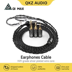 QKZ Q1 MAX Earphones Upgrade Audio Cable 16 Stand 352 Cores 3in1 Silver Plated MMCX QDC KZ C for QKZ HBB ZXT AS16 PRO ZSN PRO X