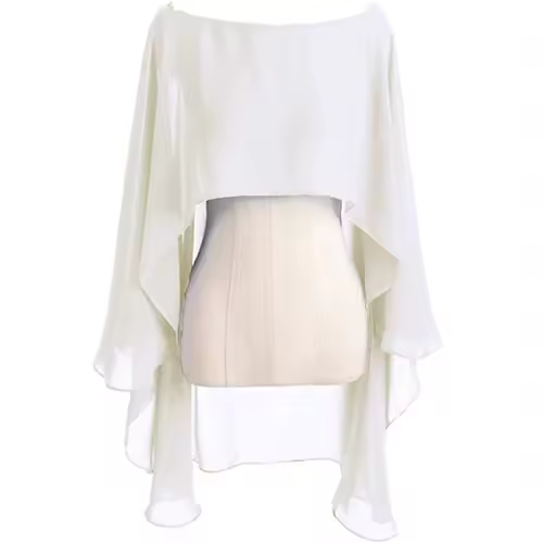 Chiffon Cape Bolero Women Femme Mariage Chalas Mujer Evening Wedding Bridal Jacket Wraps Accessories Peleryna Cloak Boda Shawl - Image 3