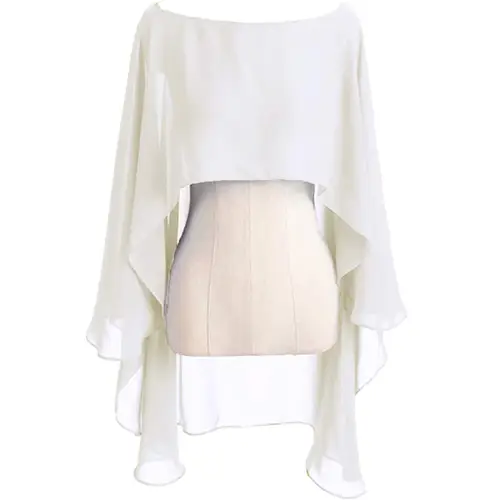 Chiffon Cape Bolero Women Femme Mariage Chalas Mujer Evening Wedding Bridal Jacket Wraps Accessories Peleryna Cloak Boda Shawl - Image 3
