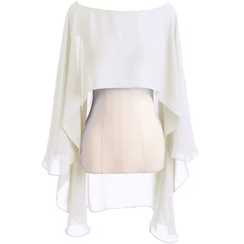Chiffon Cape Bolero Women Femme Mariage Chalas Mujer Evening Wedding Bridal Jacket Wraps Accessories Peleryna Cloak Boda Shawl - Image 3