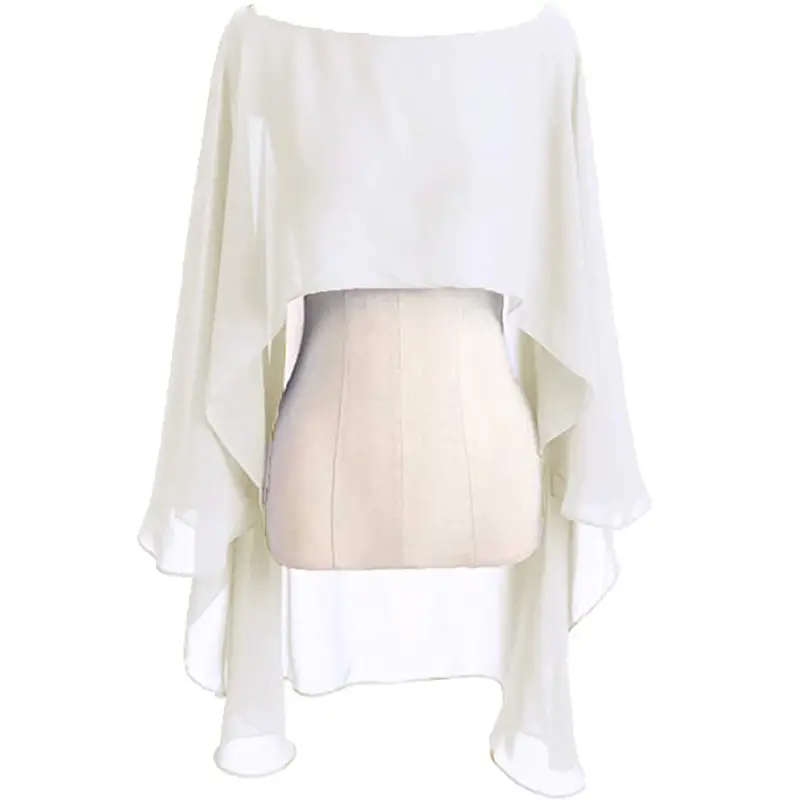Chiffon Cape Bolero Women Femme Mariage Chalas Mujer Evening Wedding Bridal Jacket Wraps Accessories Peleryna Cloak Boda Shawl - Image 3