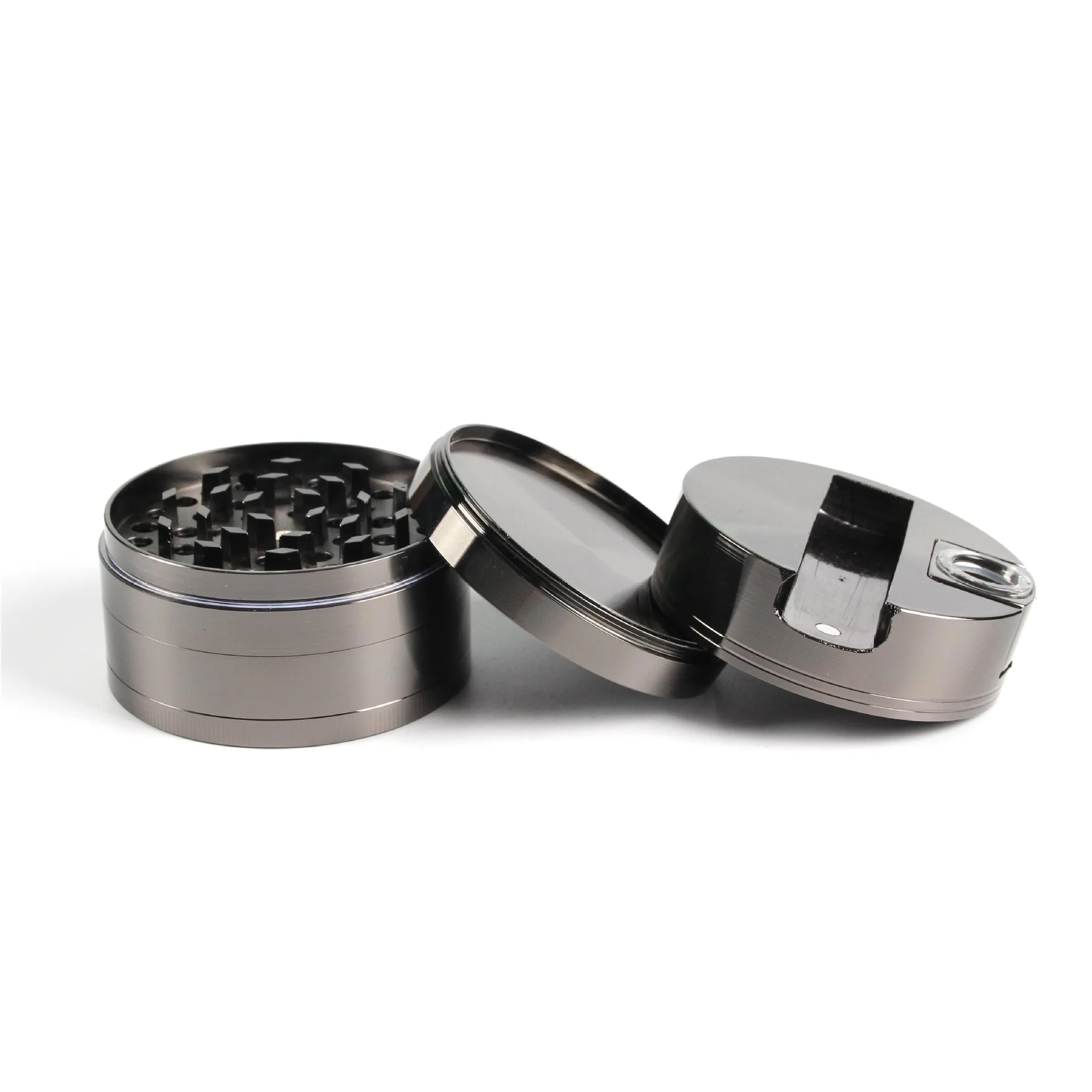75mm Zinc Alloy Cigarette Herb Grinder 5 Layer Metal Grinder with Groove Spice Miller Crusher Smoke Accessories