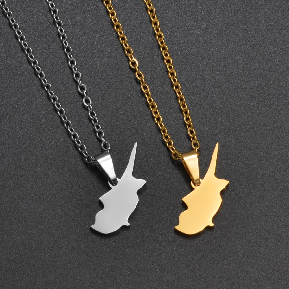 Anniyo Cyprus Map Pendants Necklaces for Women Stainless Steel Jewelry  @335321