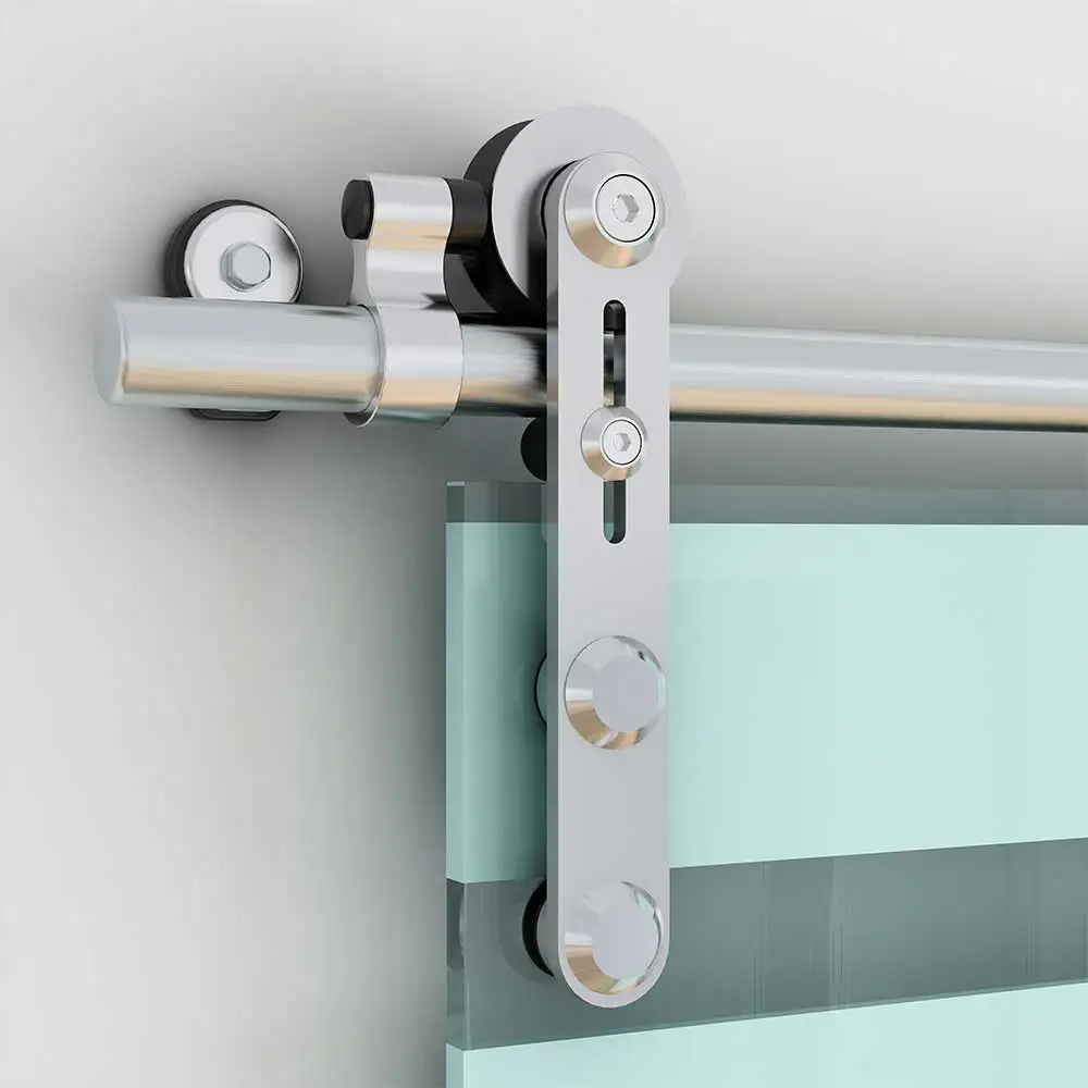 

Sliding Barn Door Hardware Clsoet for Single Door Track Kit Stainless Steel Smoothly Silently Barn System L Shape for Glass Door