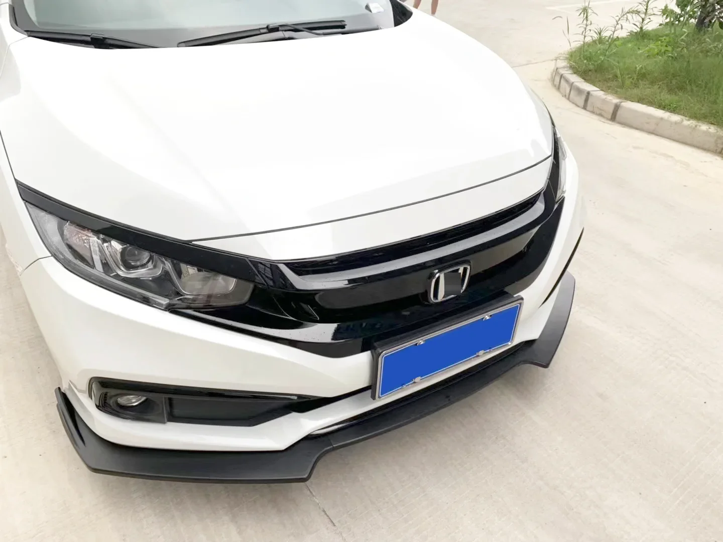 For Honda Civic 2016 2017 2018 2019 3PCS Front Bumper Lip Spoiler Side Splitters Guard Body Kit Deflector Guards Car Accessories