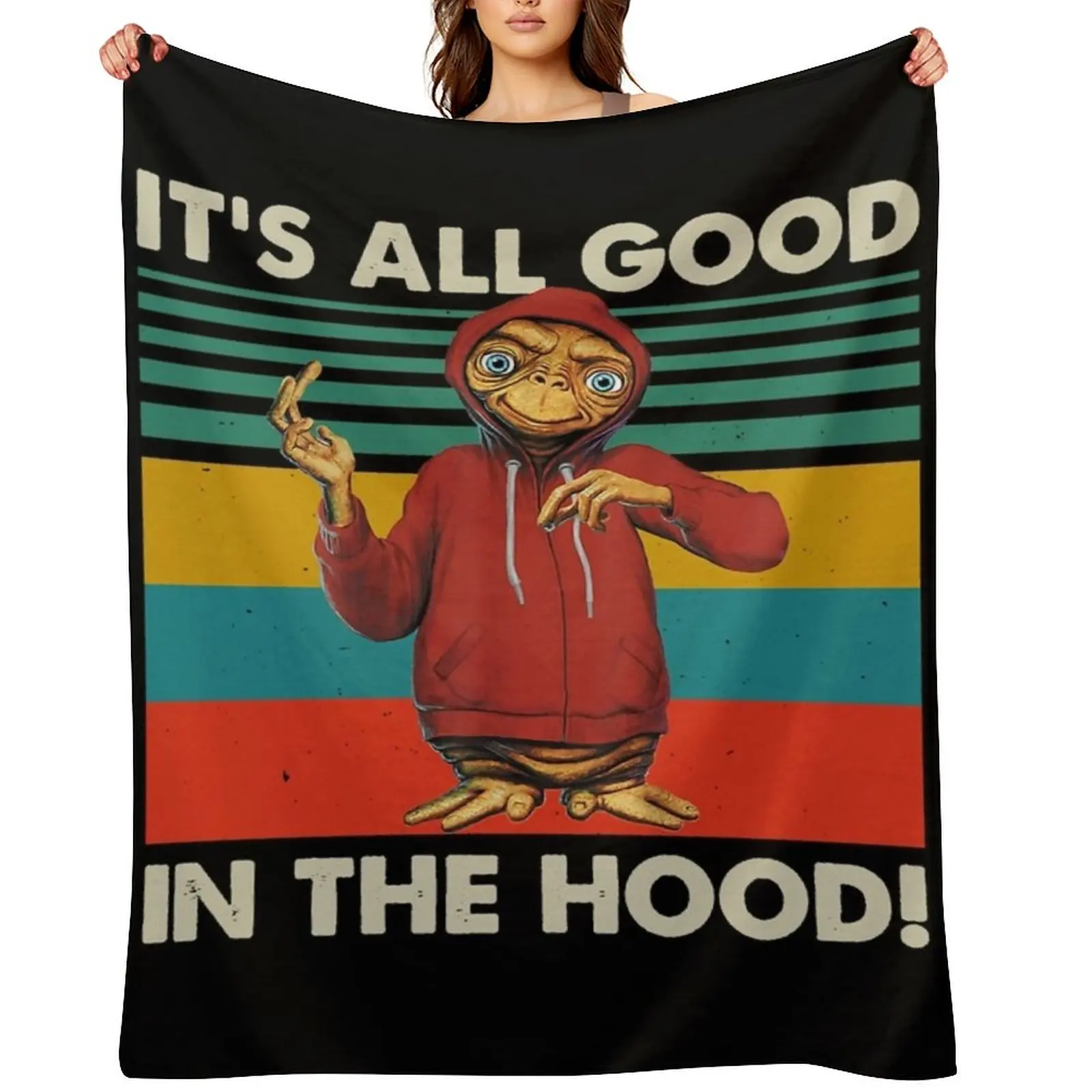 Retro Ita??s All Good in The Hood Essential T-Shirt Throw Blanket Vintage decorative Beach Thermal Blankets