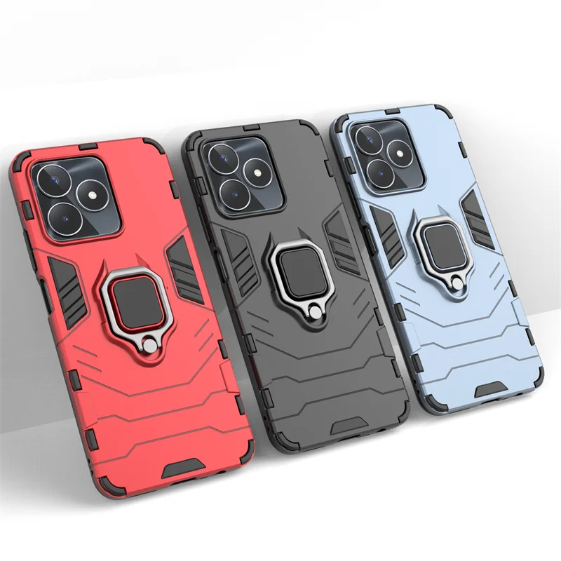 For Realme C53 Case For Realme C53 Cover Armor Shell Capa Fundas Para Bumper Finger Ring Kickstand Phone Case for Realme C53