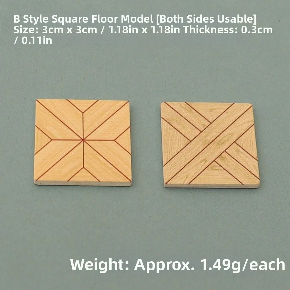 10 pièces Mini maison de poupée Miniature planches de sol bois 3*3*0.3 cm plancher en bois multicolore maison de poupée carrelage adapté 1:12 maison de poupée