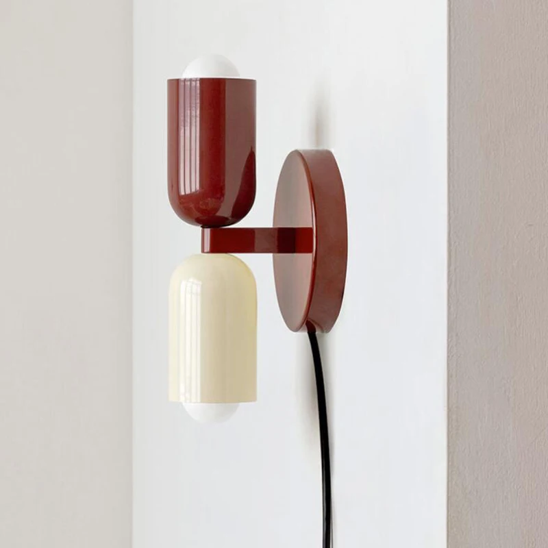 Imagem -04 - Cabeça Dupla Moderna Lâmpada de Parede Minimalista Led Sconce Plug Luz Varanda Corredor Cabeceira Sala de Leitura Quarto Decor