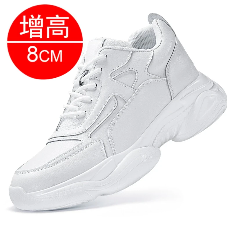 

New Men's Sneakers Elevator Shoes Heightening Height Increase Insole 6-10CM High Heels Shoes Leather Sport Shoes Men Shoes