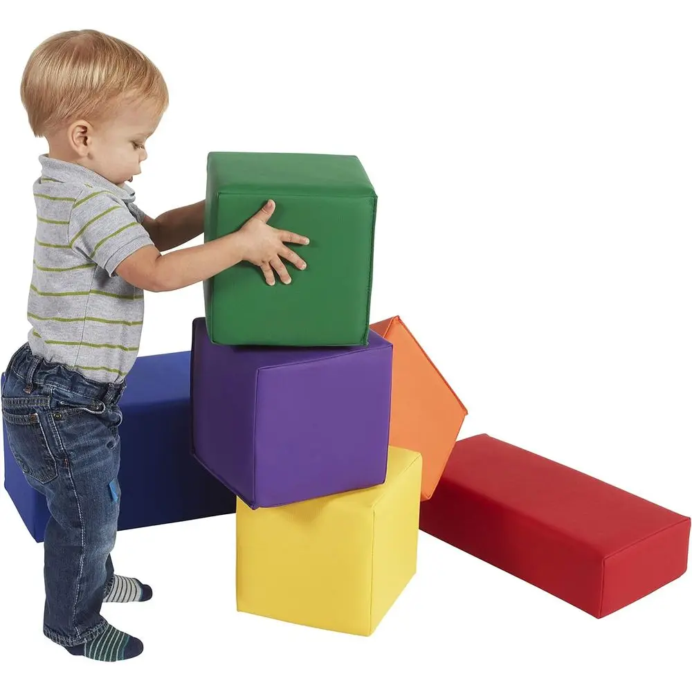 ソフトスケープ スタッカブル フォームブロック - 幼児向け組み立て遊びセット 6個入り