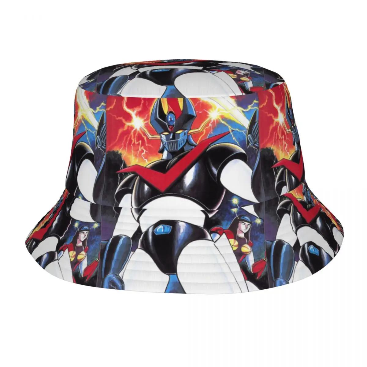 Sommerreise Kopf bedeckung Actarus Mazinger Z Merch Eimer Hut Unisex heiße Sonnen hüte UFO Roboter Bob Hut faltbare Fischer hüte im Freien