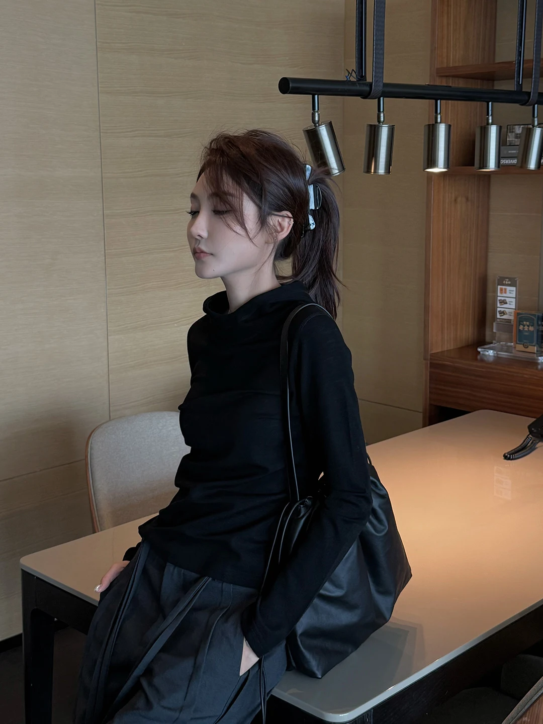 

Шерстяная толстовка Ele Long Sve от Li Ynuo Moprobably, матовая, цветная, с капюшоном, приталенная, повседневная одежда для женщин