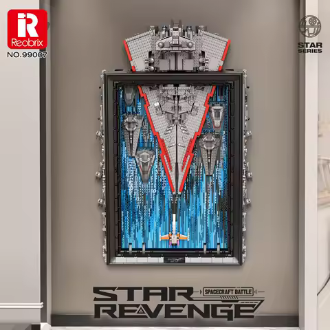 Star Destroyer Wall Art Building Blocks Set, MOC Space Model Display Ship, Home Aesthetic Decor, Gift Idea for Adults &amp; Kids 14+