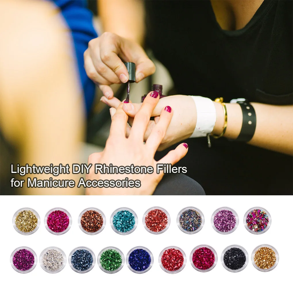 

Nail Art Crushed Glass Stones Glitter Eye-catching Crystal Fragment DIY Rhinestone Fillers Manicure Accessories Gold