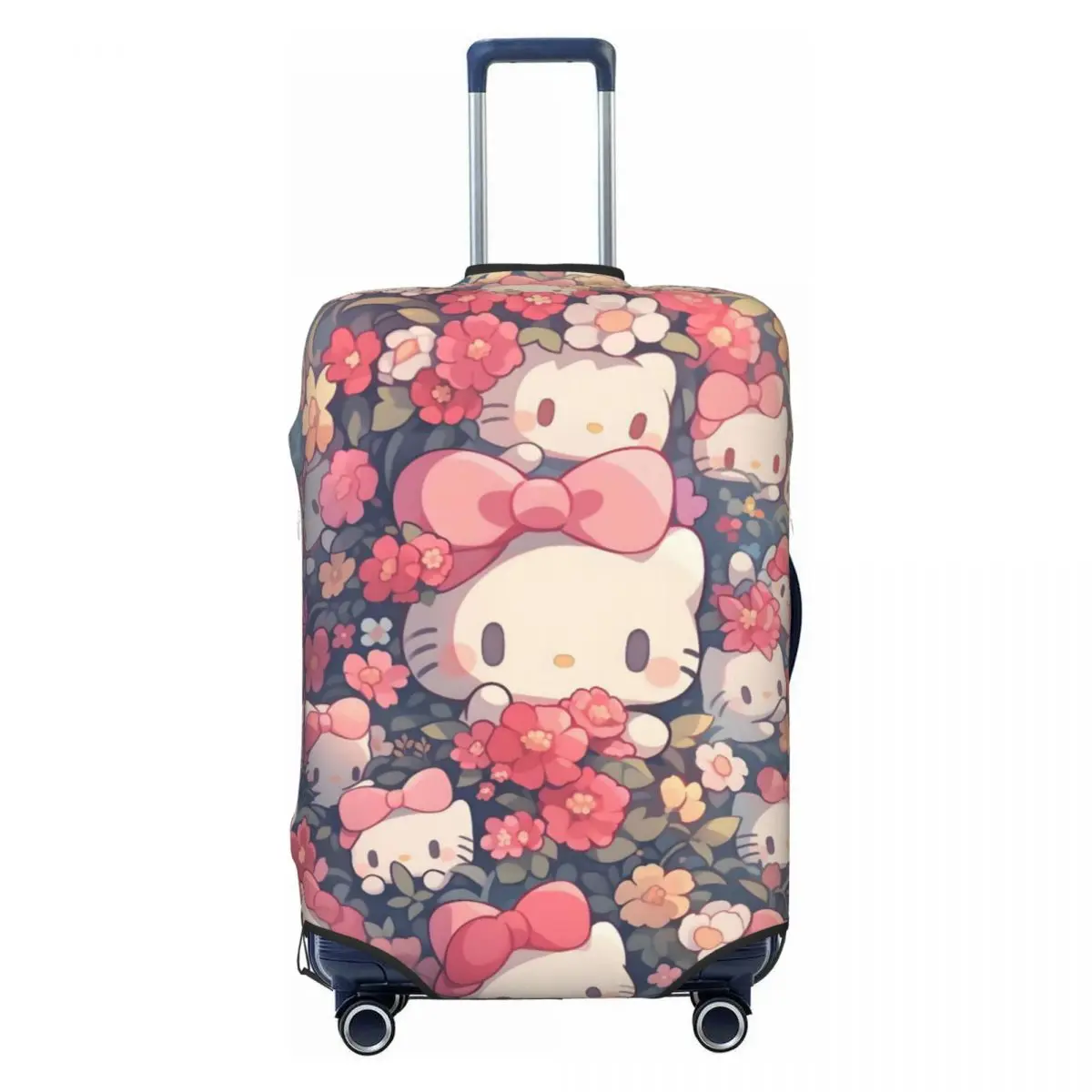 

Custom Hello Kitty Classical Printing Suitcase Cover Elastic Pink Kawaii Cartoon Travel Luggage Covers for 18-32 inch
