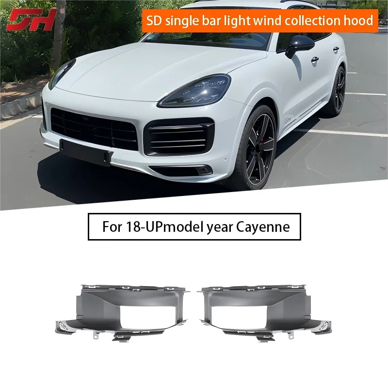 

2PCS Car front bumper single-bar headlight air deflector for Porsche Cayenne 9Y0.1 SD/GTS 2018-2023 9Y0807161F 9Y0807162F