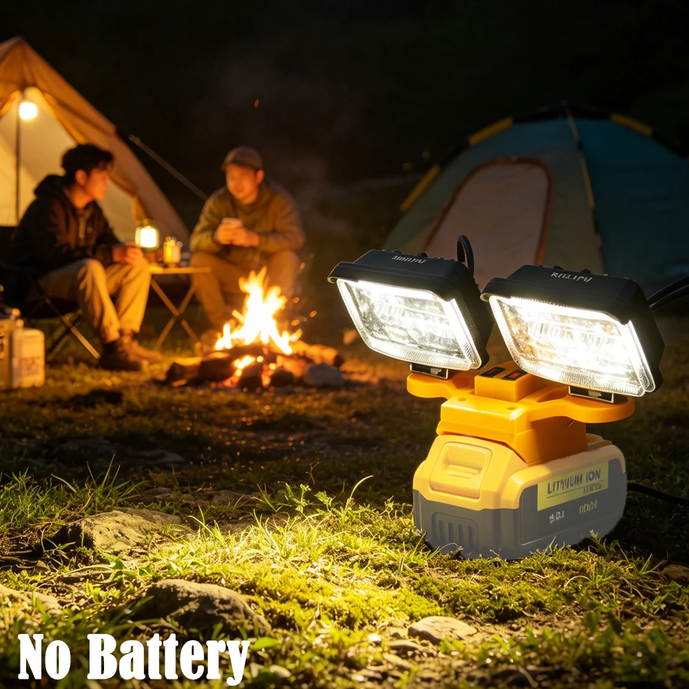 

Светодиодный рабочий фонарь для литиевых аккумуляторов DeWalt/Milwaukee/Makita/Bosch 18В с быстрой зарядкой через USB, портативный аварийный светильник для путешествий