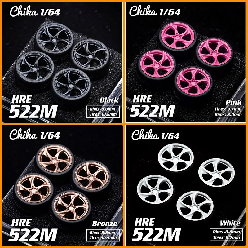 NEW 1/64 HRE 522M 9.7mm/10.5mm Modified Wheel Hub Suitable for 1:64 Static Model Cars Metal in Stock FAST SHIPPING Boys Gift