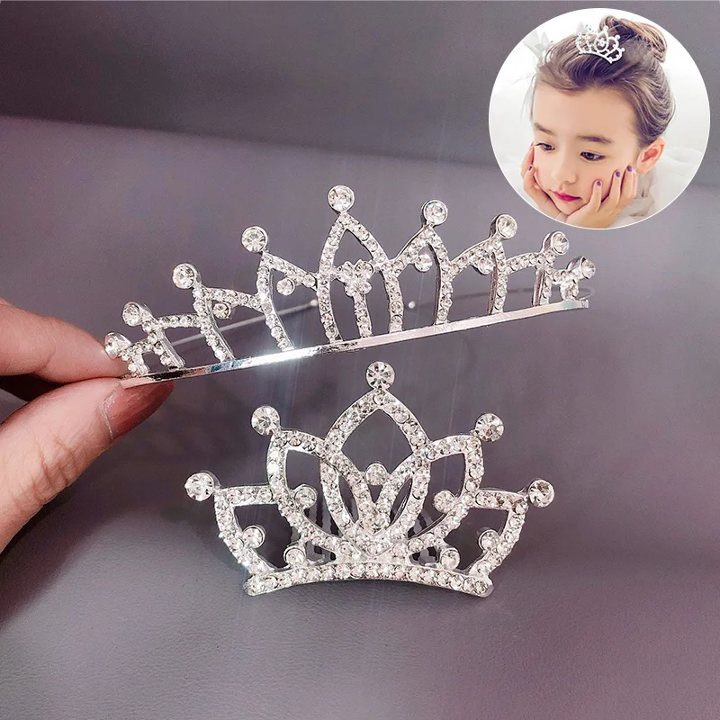 1PC Kids Girls Princess Tiaras Crowns Headband Hair Hoop Bridal Prom Gift Wedding Party Accessories Hair Comb Hair Jewelry