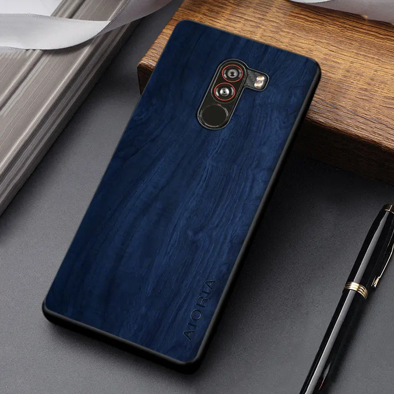 Pokrowiec na Xiaomi Pocophone F1 coque prosta konstrukcja wytrzymały lekki drewniany wzór pokrowiec na pocophone f1 Case funda