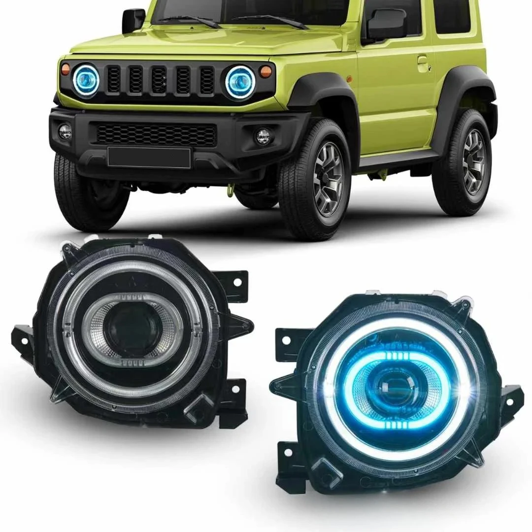 السيارات العارض كشافات الطرق الوعرة 4x4 شاحنة بيك اب كامل Led المصباح الديناميكي DRL متتابعة لسوزوكي جيمي 2019-2024