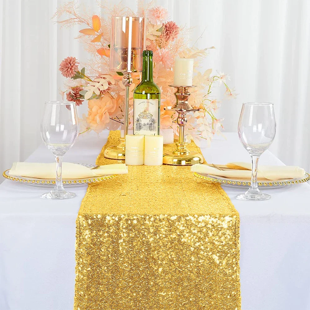 Sequin Table Runners Sparkly Wedding Dining Table Decoration Glitter Table Runner  for Party Valentine's Day Event  Decorations