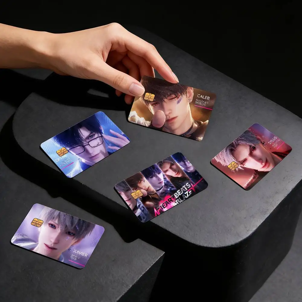 Heartbeats Ablaze Love and Deepspace Credit Card Skin Sticker Cover Decal Wrap Debit Card Stickers Durable Removable
