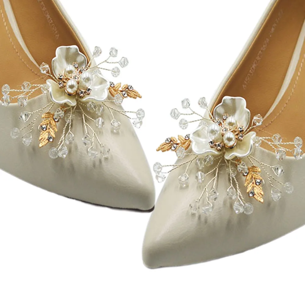 

Elegant Flowers Shoe Clip Buckle Shiny Crystal Removable Rhinestone Shoe Clip Bag Charms Accessories Wedding Party