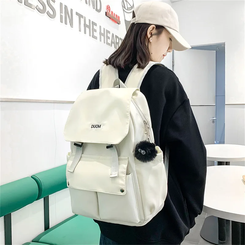 

Solid Color Design 2023 New Women's Backpack Luxury Designer High Quality Ladies Anti Theft Backpack Student Bag Bolsos