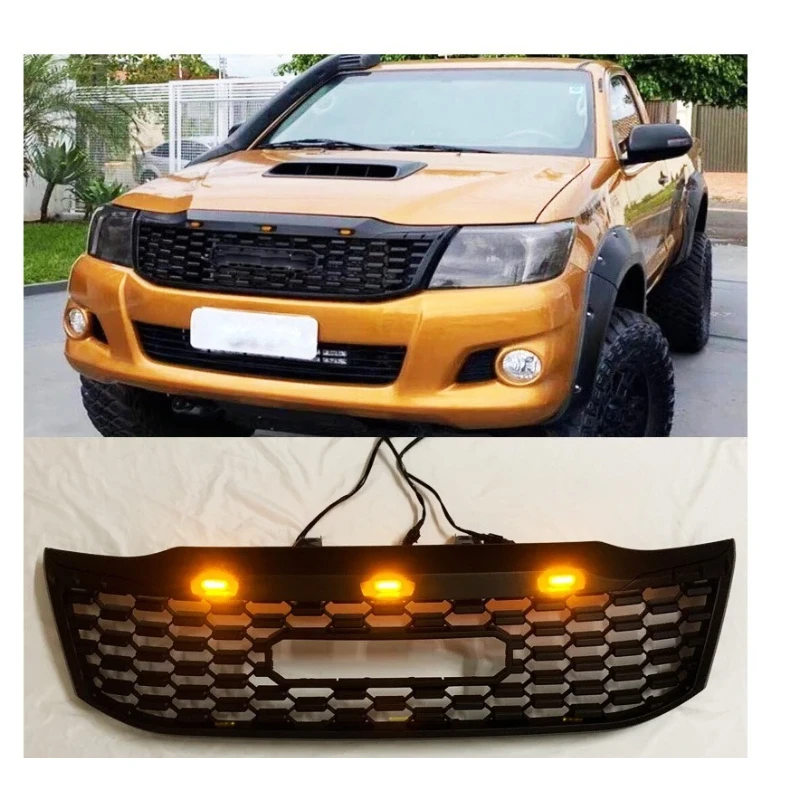 

For Toyota Hilux Vigo 2005-2014 Front Radiator Grille Chrome Mesh Style Racing Grill Exterior Modified Car Accessories Auto Part