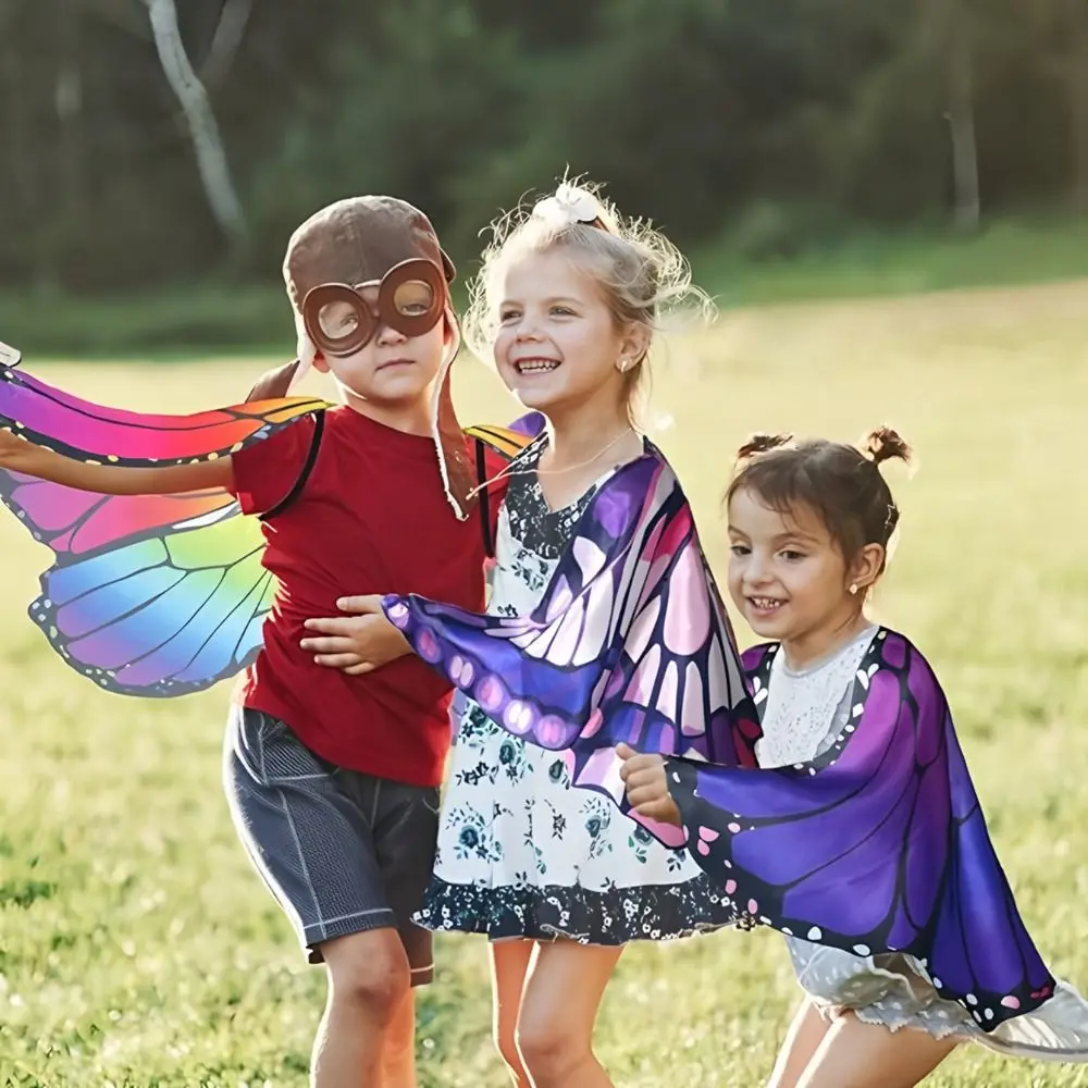 Colorful Butterfly Wing Cape Children's Small Butterfly Decoration Cosplay Fantasy Pixie Cloak Elegant Comfortable To Wear