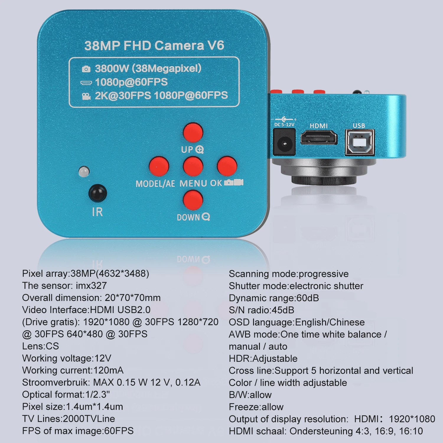 YIZHAN 2K Mikroskop lutowniczy HDMI USB 130X Obiektyw z mocowaniem C 38MP Nagrywanie wideo Zdjęcia Pomiar do naprawy PCB Zagęszczona metalowa podstawa — zdjęcie 3
