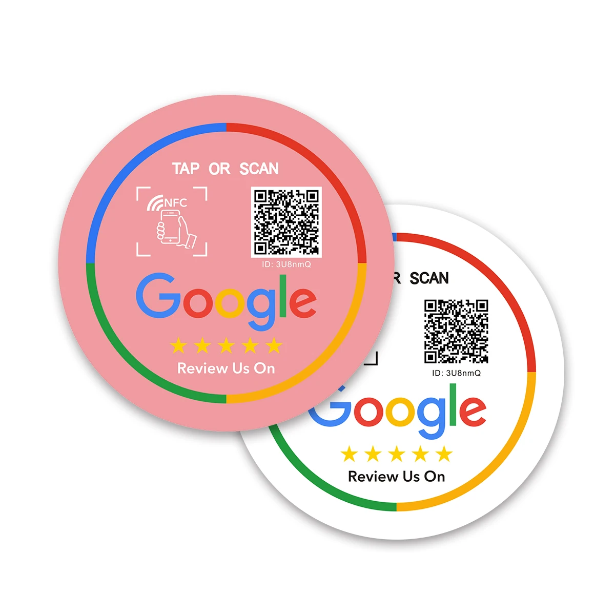 

NFC акриловые наклейки Signage Tap QR-код, совместимая карта Google Review, социальный бизнес, NFC13,56 МГц, водонепроницаемая карта обзора NFC