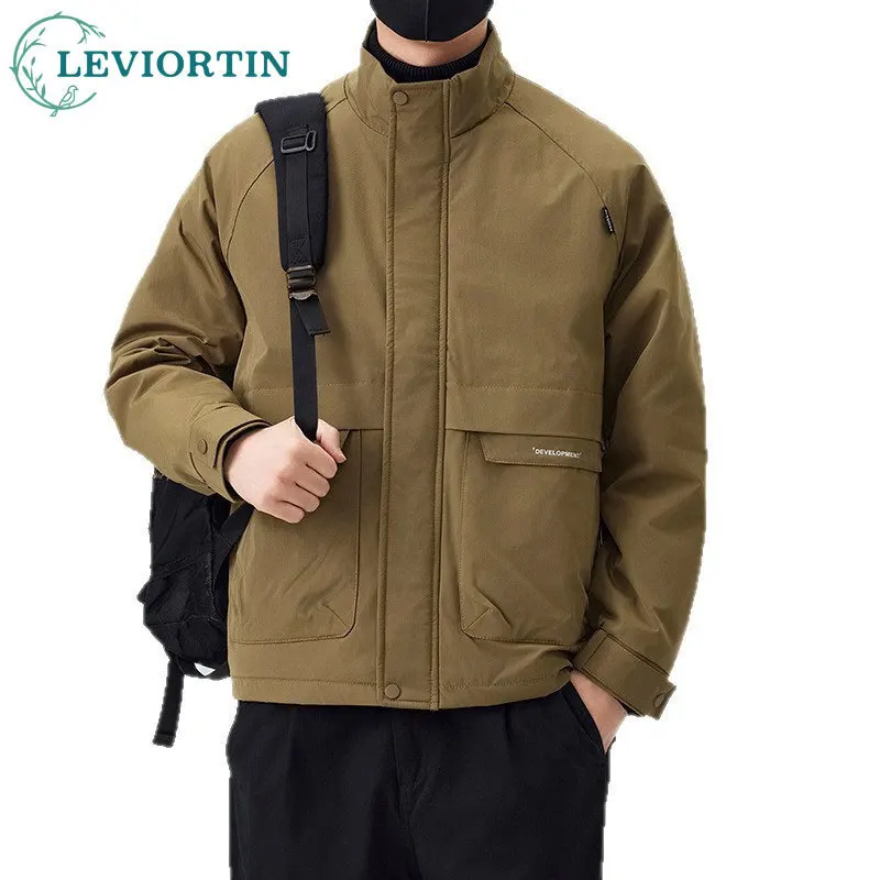 

2025 autumn and winter new men's fashionable casual loose versatile jacket Harajuku trend simple loose warm cotton clothing