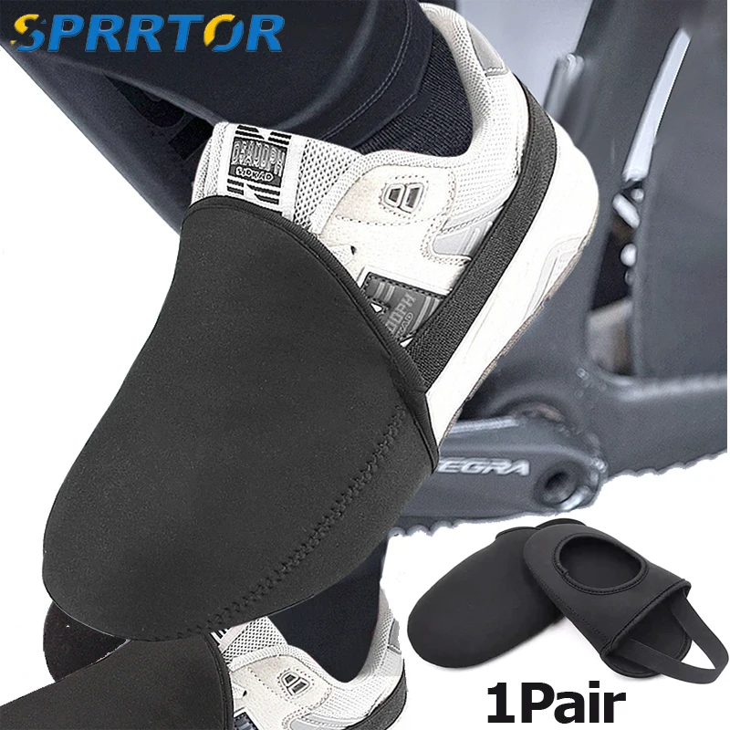 1Pair Riding Half Palm Shoe Covers Shoe Toe Windproof Thermal Outdoor Cycle Overshoes Protector for Mountain Road Cycling Shoes