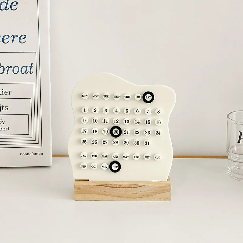 

Perpetual Calendar Ornaments Desk Household Desktop Date Display Calendars Home Decoration