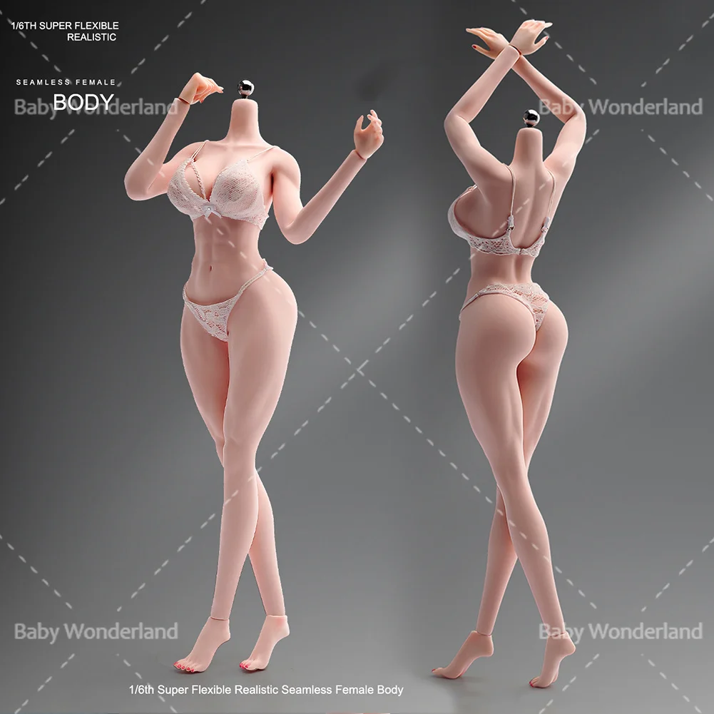 

1/6 Fitness Muscles Abdominal Muscle Body Physiological Details 12'' Makeup Version Female Flexible Action Figure Doll Toys